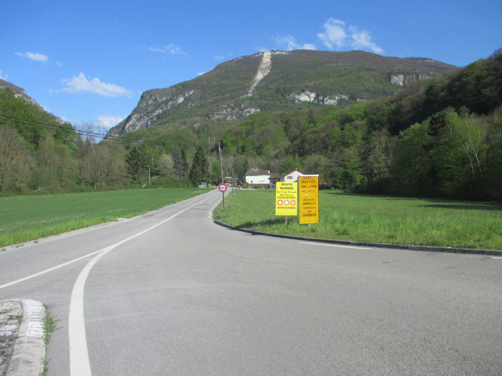 La route du Val de Fier à nouveau barrée du 15 au 26 Avril inclus!