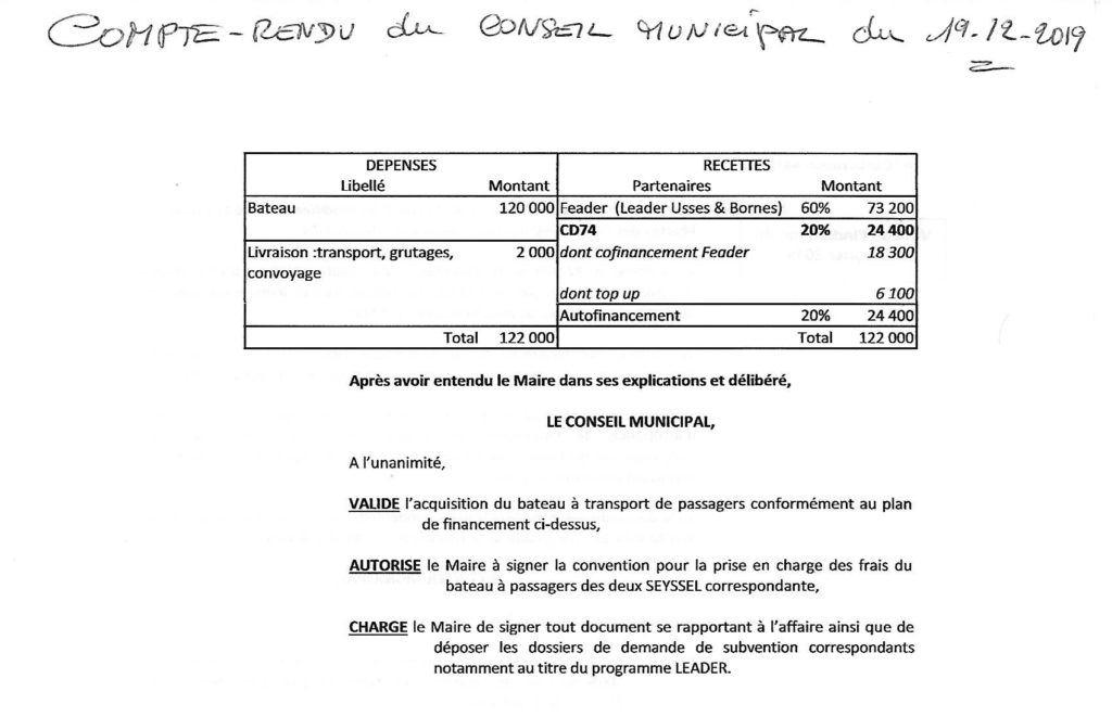 Municipales 2020 à Seyssel Haute-Savoie.