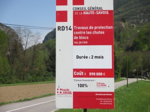 Route du Val de Fier: encore 590.000 Euros pour un « semblant » de sécurisation !
